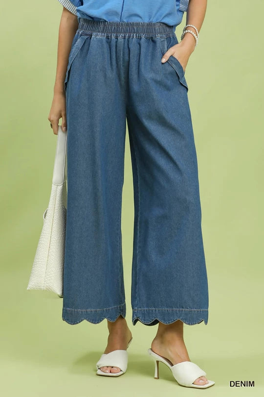 Umgee scalloped hem jeans