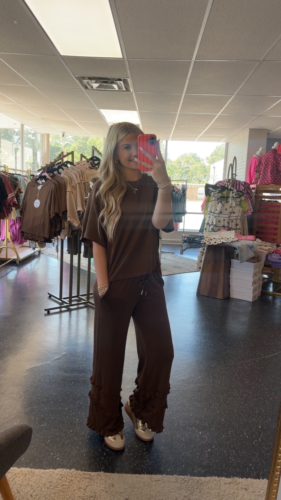Brown Umgee ruffle set