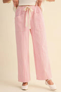 Pink ivory striped pants