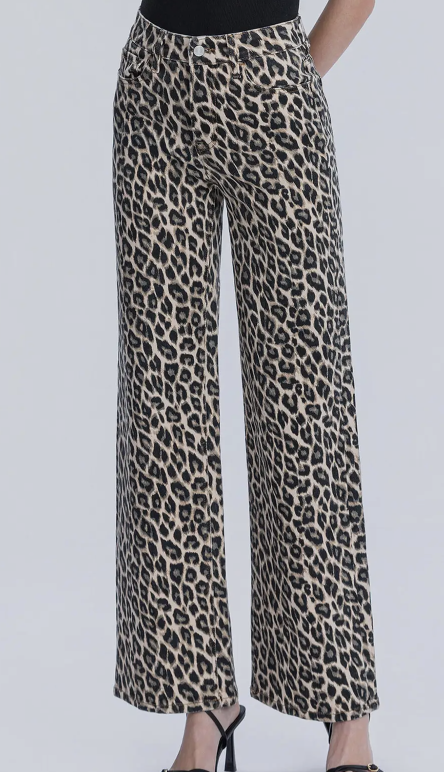 Leopard Wide Leg Jean