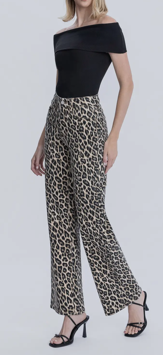 Leopard Wide Leg Jean